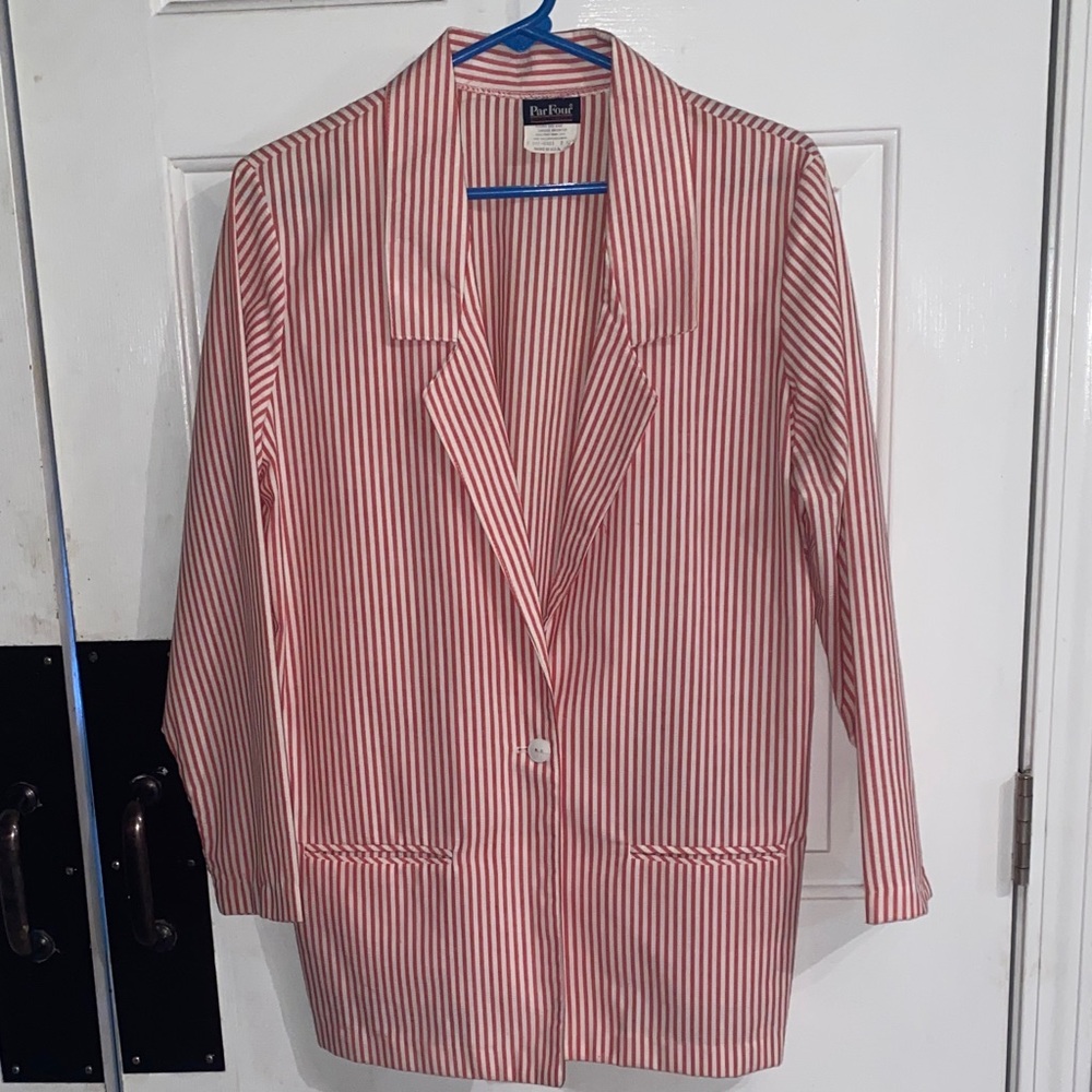 Ford Women's Red and White Striped Blazer